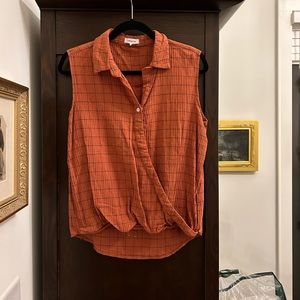 Drape Front Sleeveless Mittoshop Blouse